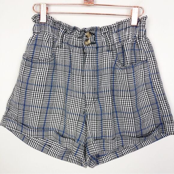 AMERICAN EAGLE | Plaid Paperbag High Waisted Shorts Mom Style Women’s Size 6 - Picture 1 of 8